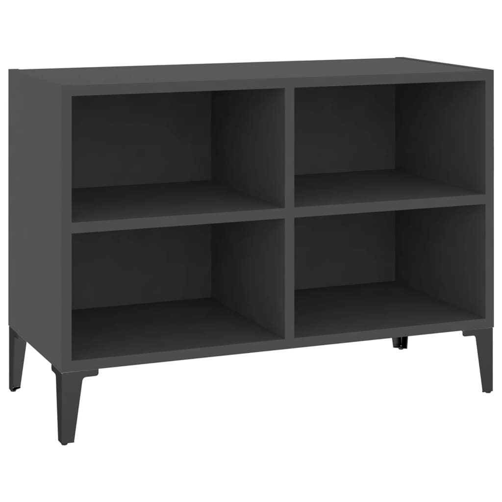 TV-taso metallijaloilla harmaa 69,5x30x50 cm - Sisustajankoti.fi