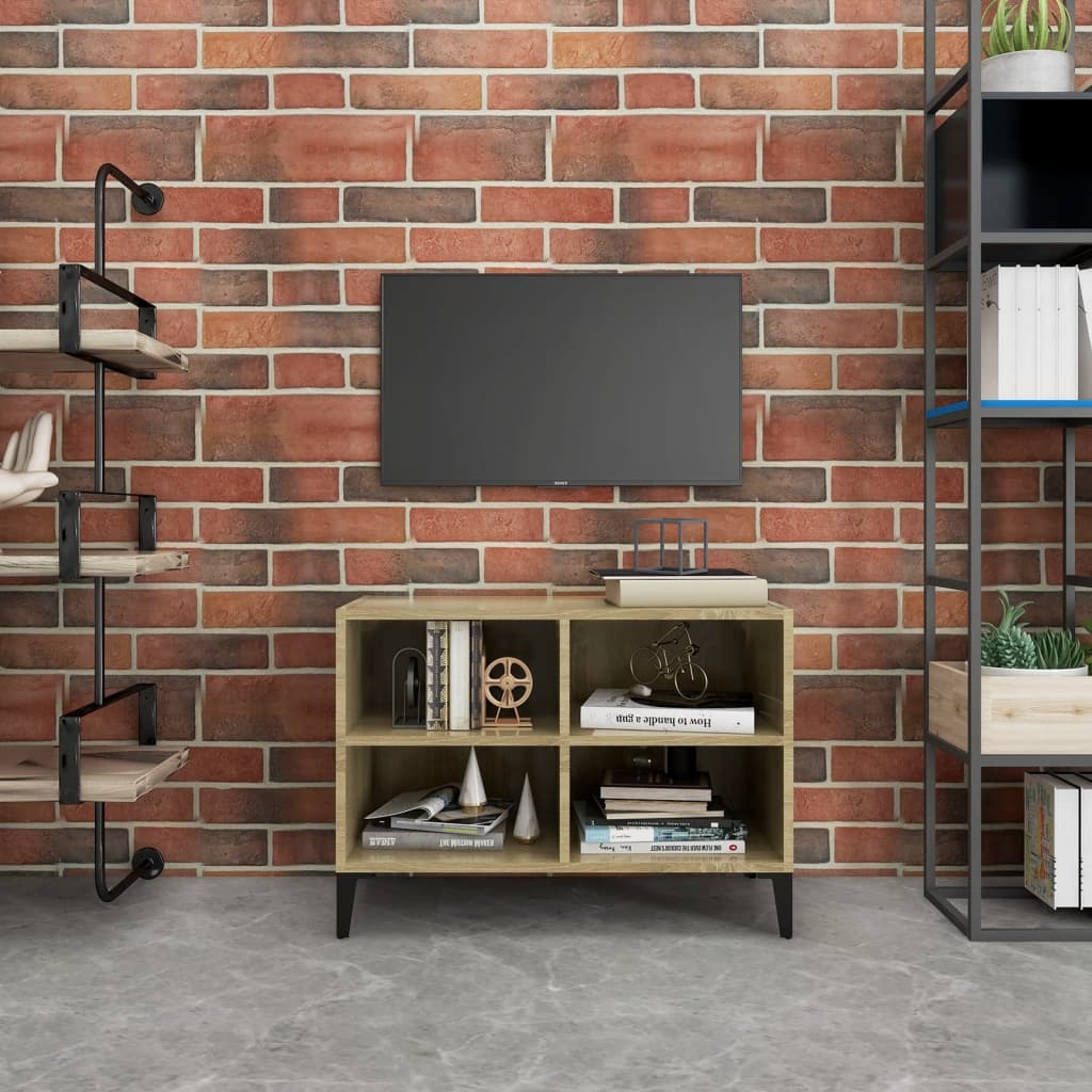 TV-taso metallijaloilla Sonoma-tammi 69,5x30x50 cm - Sisustajankoti.fi