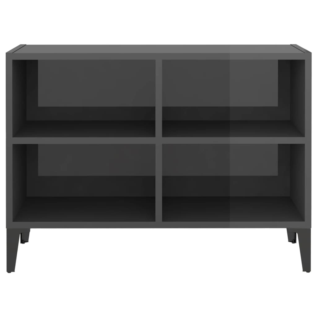 TV-taso metallijaloilla korkeakiilto harmaa 69,5x30x50 cm - Sisustajankoti.fi