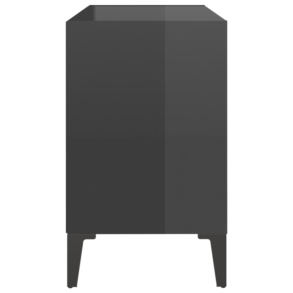 TV-taso metallijaloilla korkeakiilto harmaa 69,5x30x50 cm - Sisustajankoti.fi