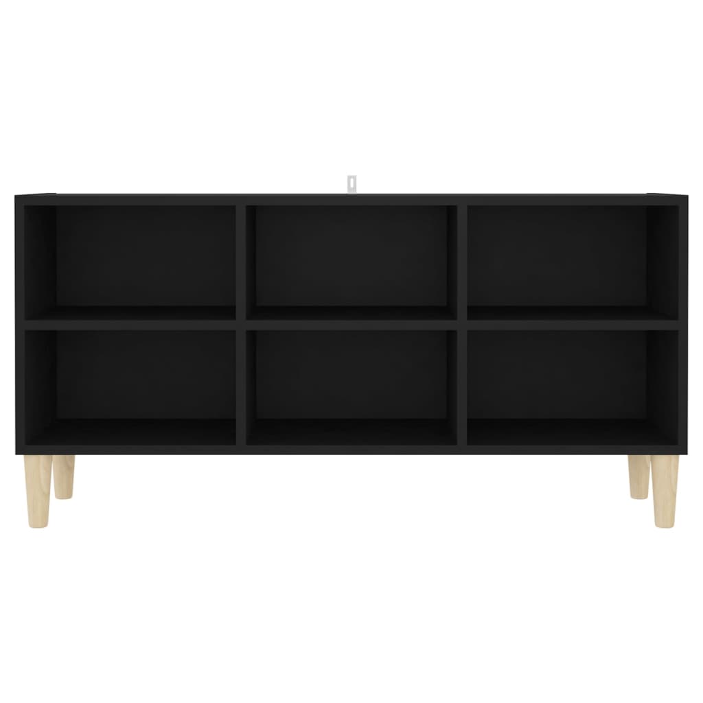 TV-taso täyspuiset jalat musta 103,5x30x50 cm - Sisustajankoti.fi