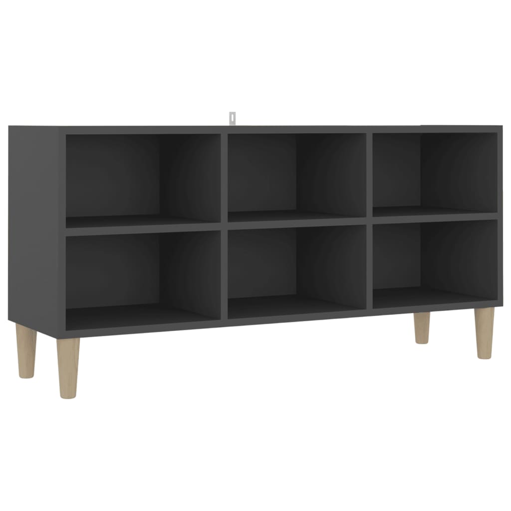 TV-taso täyspuiset jalat harmaa 103,5x30x50 cm - Sisustajankoti.fi