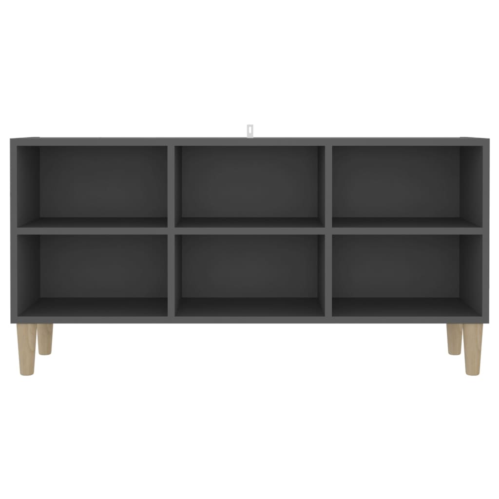 TV-taso täyspuiset jalat harmaa 103,5x30x50 cm - Sisustajankoti.fi