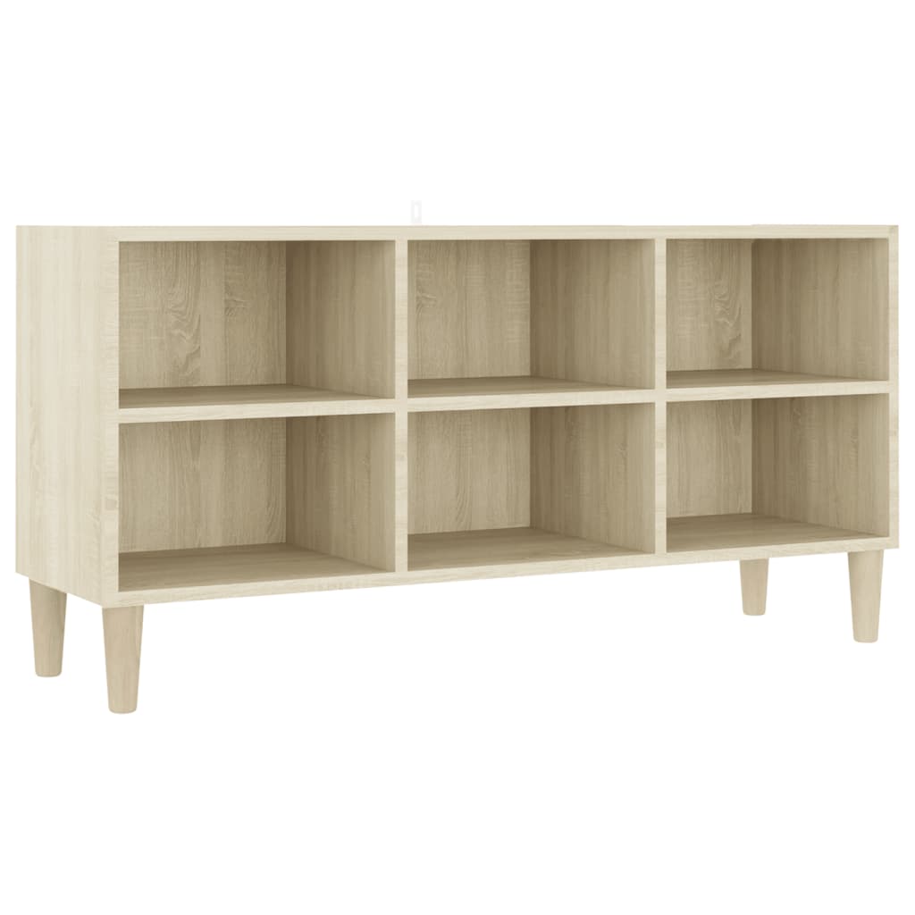 TV-taso täyspuiset jalat Sonoma-tammi 103,5x30x50 cm - Sisustajankoti.fi