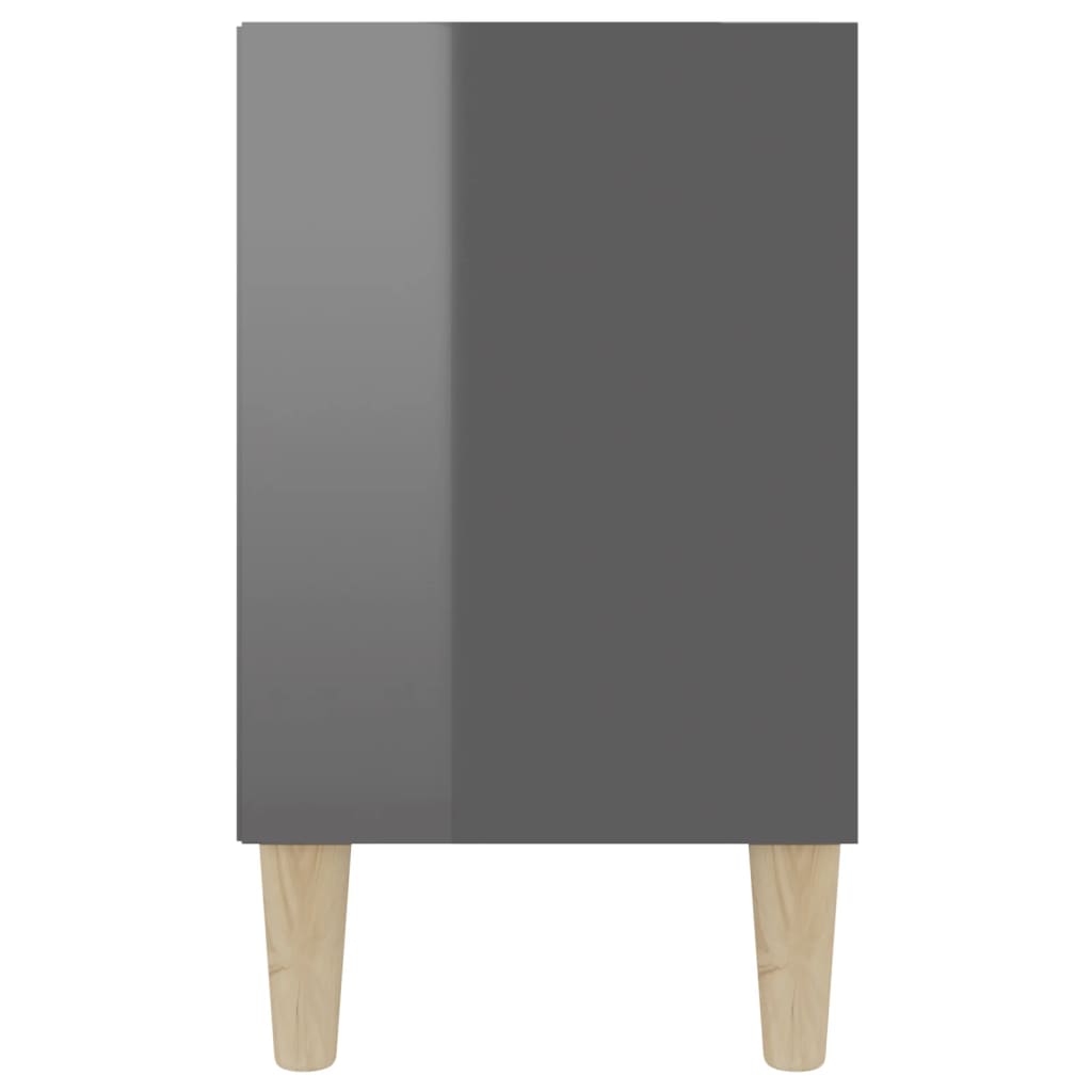 TV-taso täyspuiset jalat korkeakiilto harmaa 103,5x30x50 cm - Sisustajankoti.fi