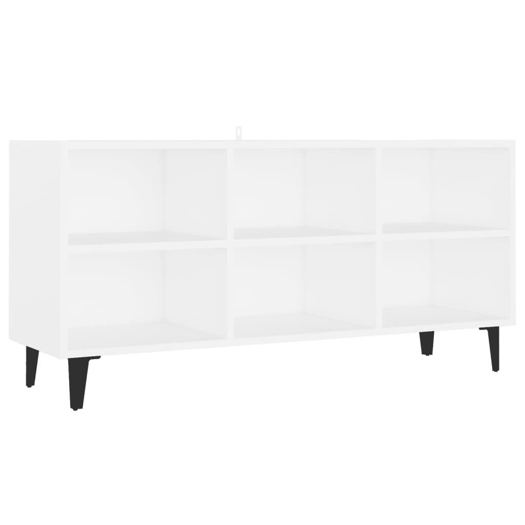 TV-taso metallijaloilla valkoinen 103,5x30x50 cm - Sisustajankoti.fi