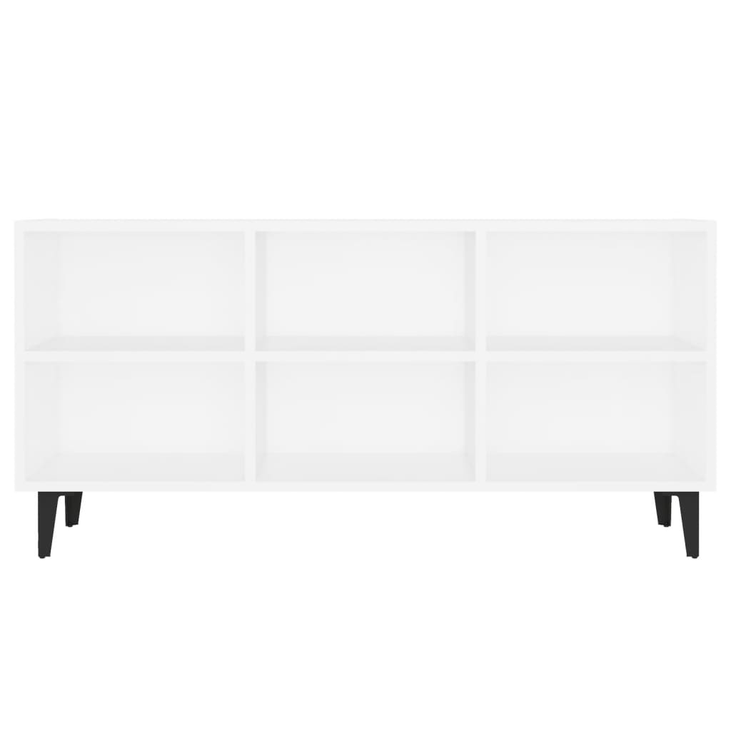 TV-taso metallijaloilla valkoinen 103,5x30x50 cm - Sisustajankoti.fi