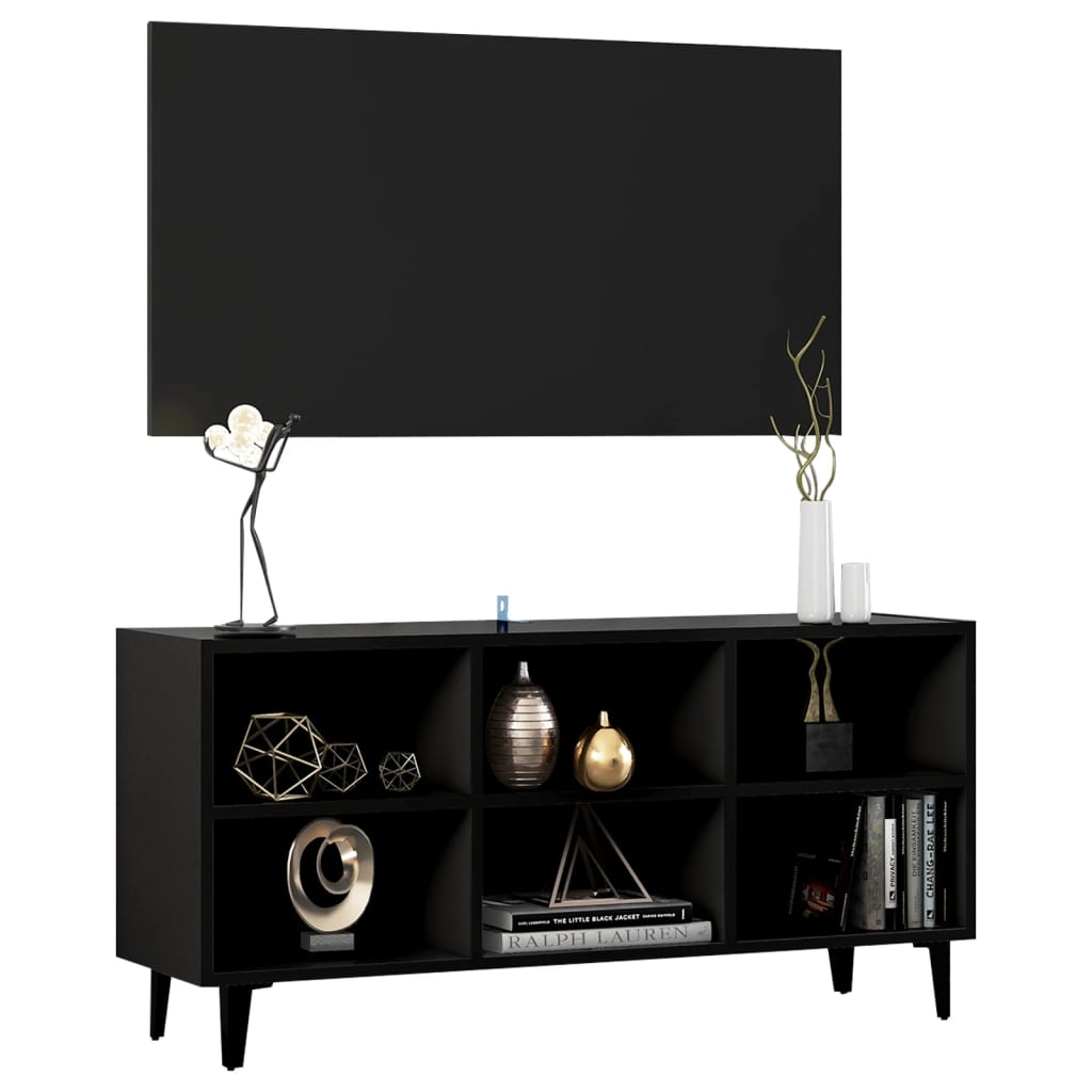 TV-taso metallijaloilla musta 103,5x30x50 cm - Sisustajankoti.fi