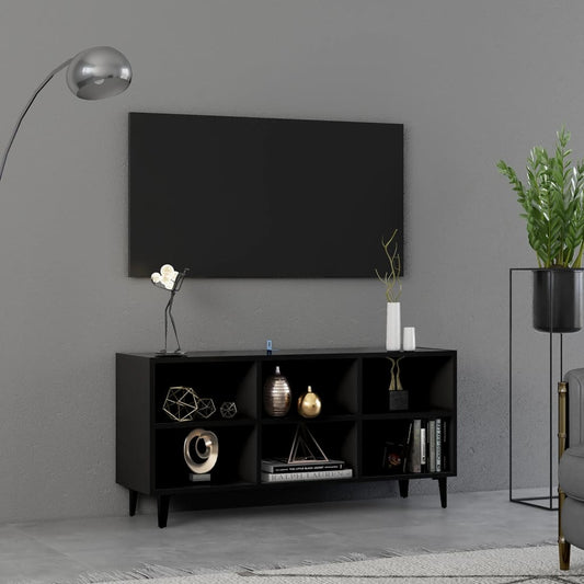 TV-taso metallijaloilla musta 103,5x30x50 cm - Sisustajankoti.fi