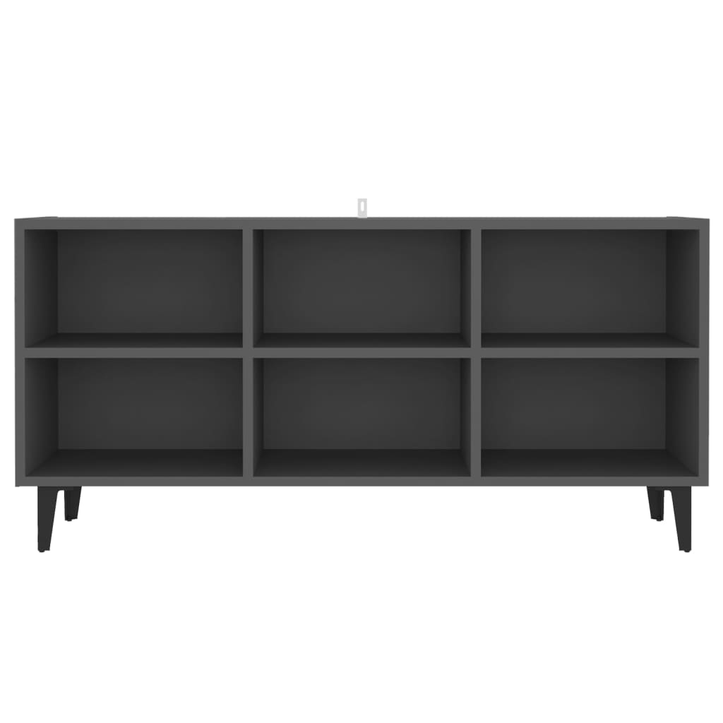 TV-taso metallijaloilla harmaa 103,5x30x50 cm - Sisustajankoti.fi
