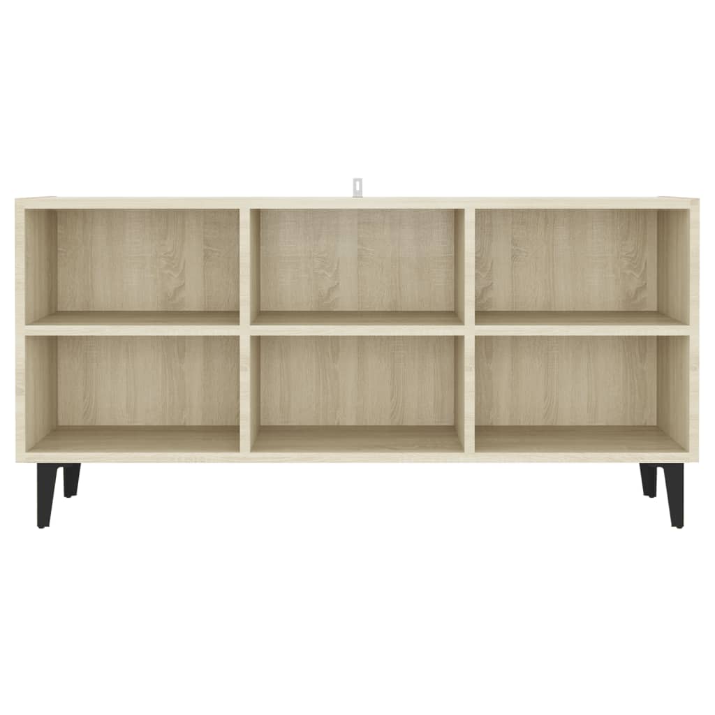 TV-taso metallijalat Sonoma-tammi 103,5x30x50 cm - Sisustajankoti.fi