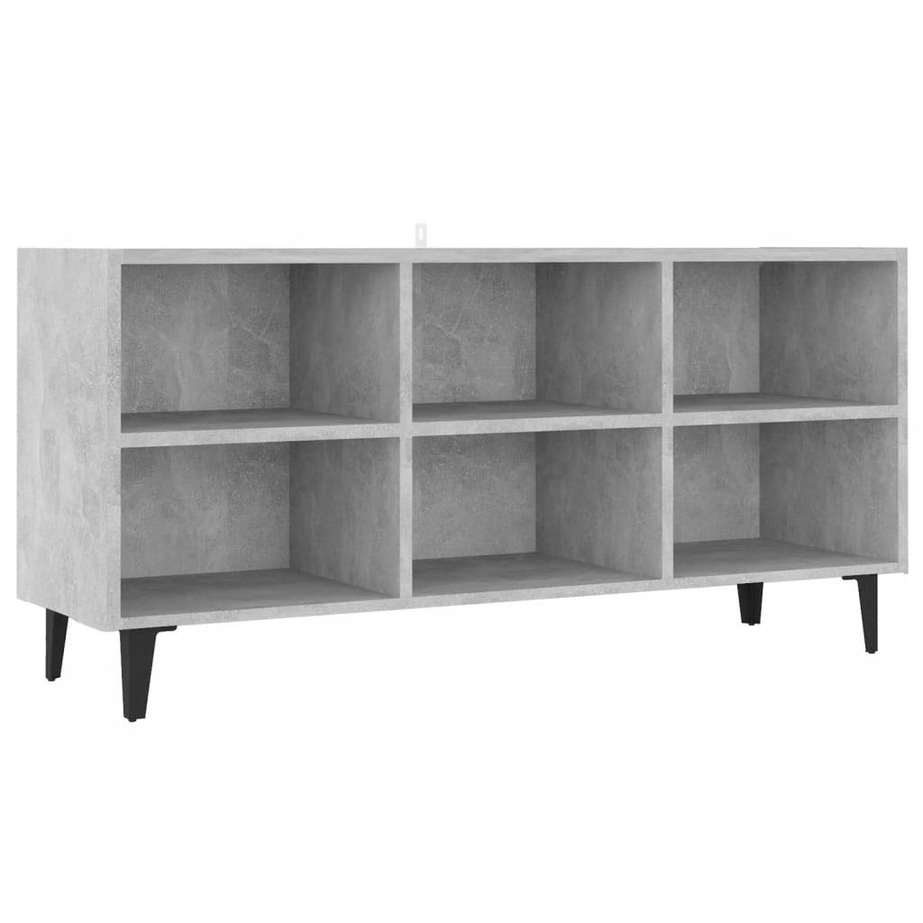 TV-taso metallijaloilla betoninharmaa 103,5x30x50 cm - Sisustajankoti.fi