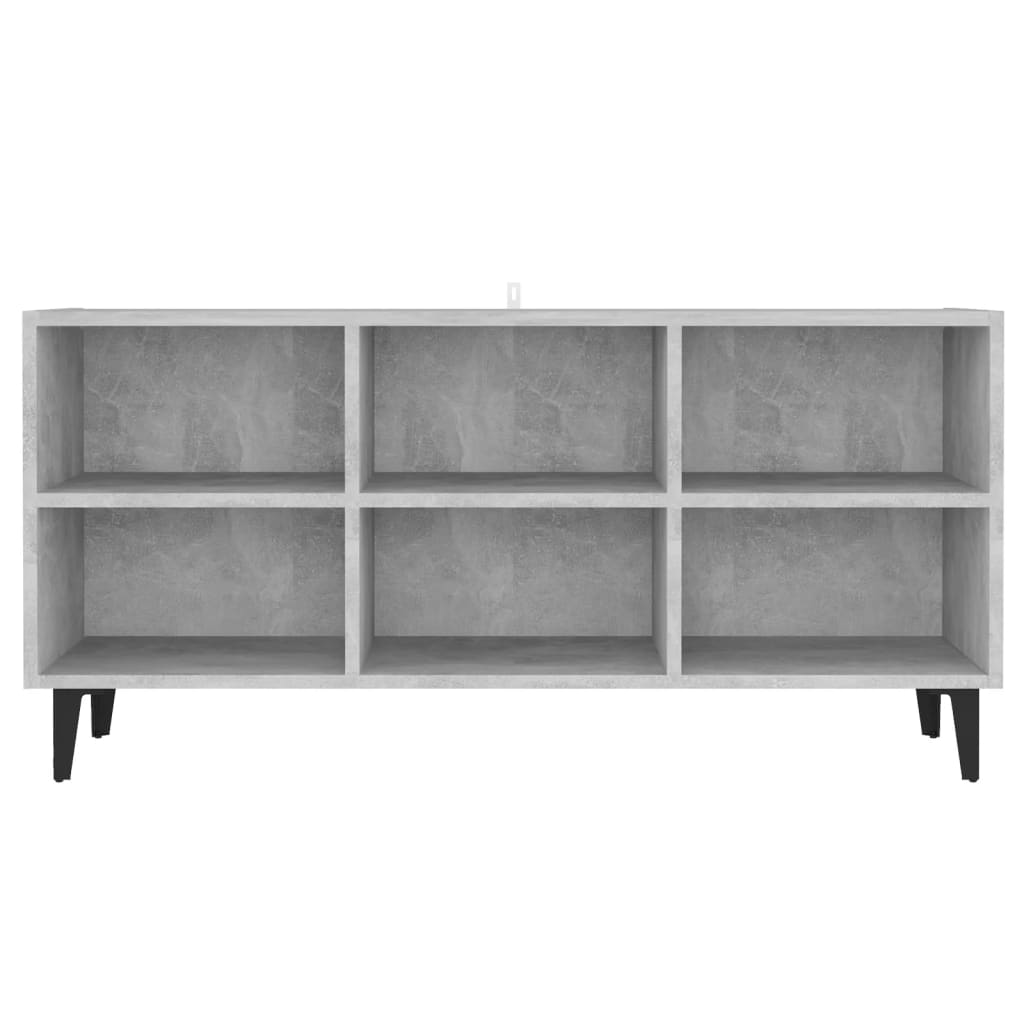 TV-taso metallijaloilla betoninharmaa 103,5x30x50 cm - Sisustajankoti.fi