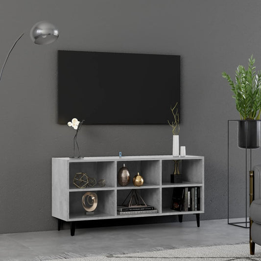 TV-taso metallijaloilla betoninharmaa 103,5x30x50 cm - Sisustajankoti.fi