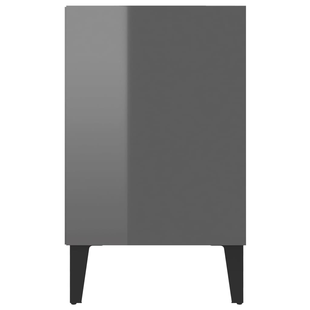 TV-taso metallijaloilla korkeakiilto harmaa 103,5x30x50 cm - Sisustajankoti.fi