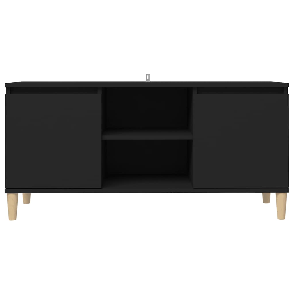 TV-taso täyspuiset jalat musta 103,5x35x50 cm - Sisustajankoti.fi