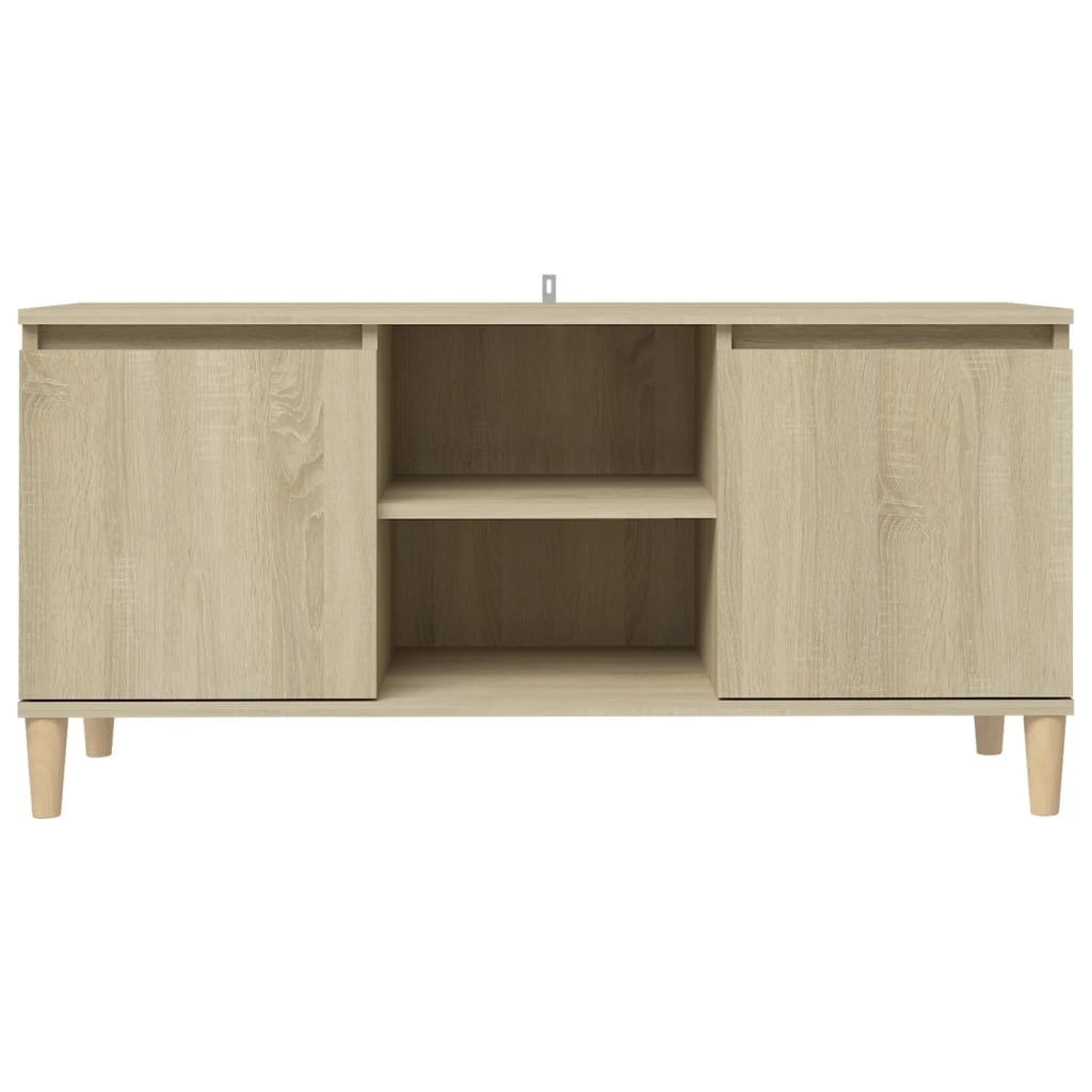 TV-taso täyspuiset jalat Sonoma-tammi 103,5x35x50 cm - Sisustajankoti.fi