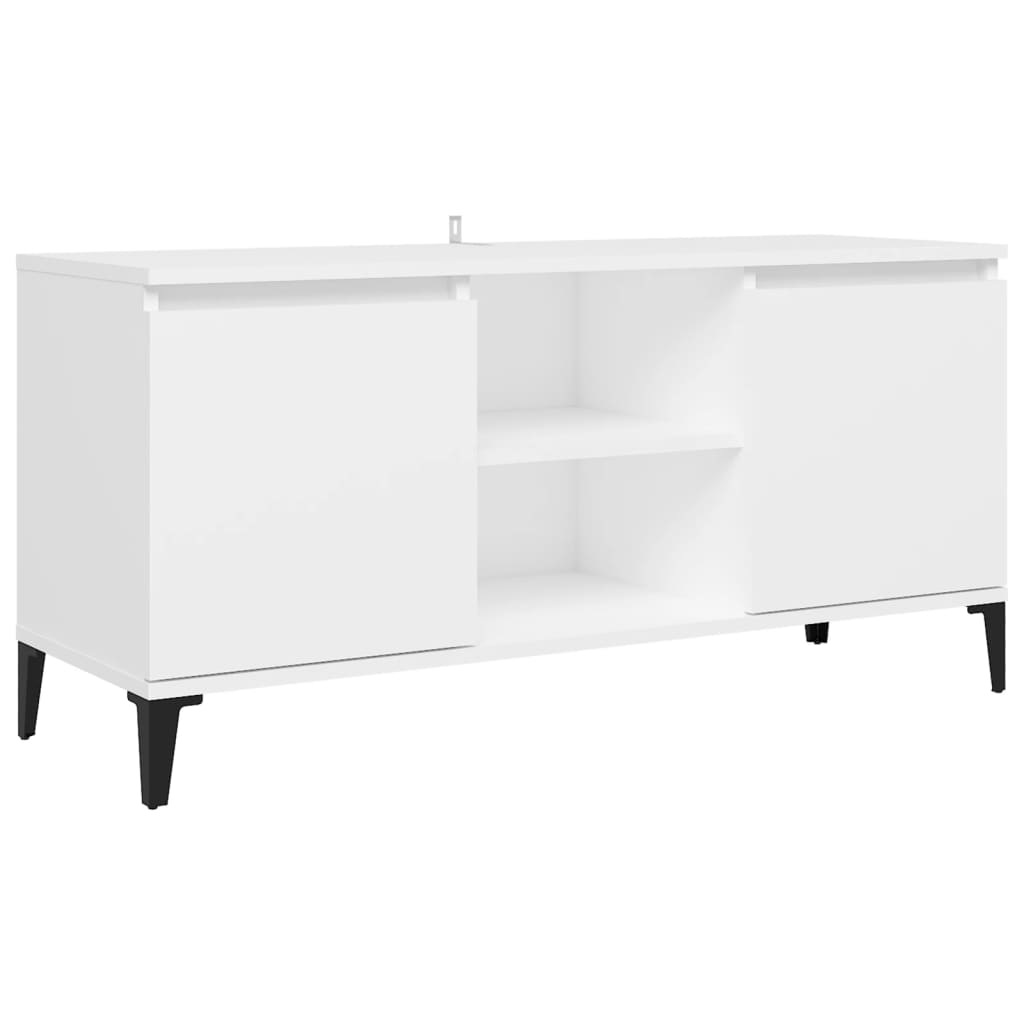TV-taso metallijaloilla valkoinen 103,5x35x50 cm - Sisustajankoti.fi