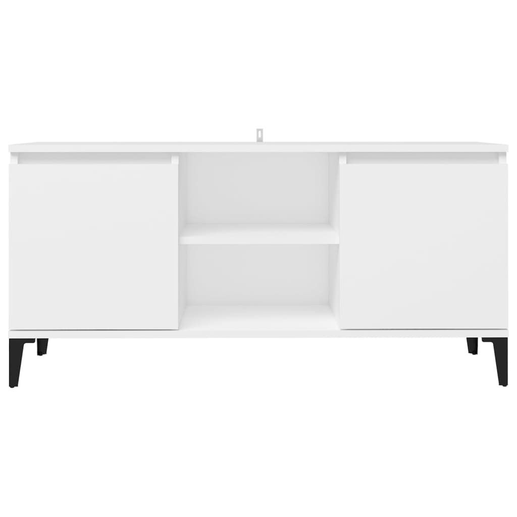 TV-taso metallijaloilla valkoinen 103,5x35x50 cm - Sisustajankoti.fi