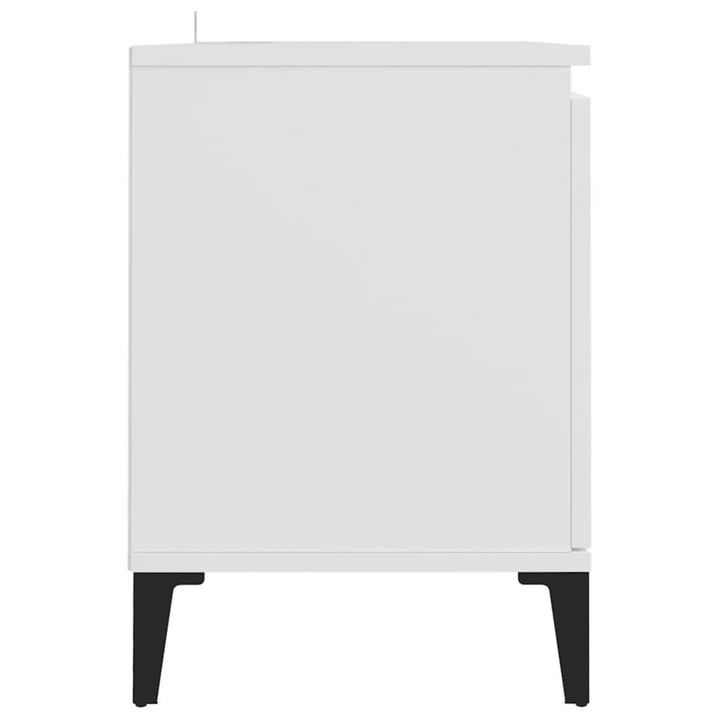 TV-taso metallijaloilla valkoinen 103,5x35x50 cm - Sisustajankoti.fi