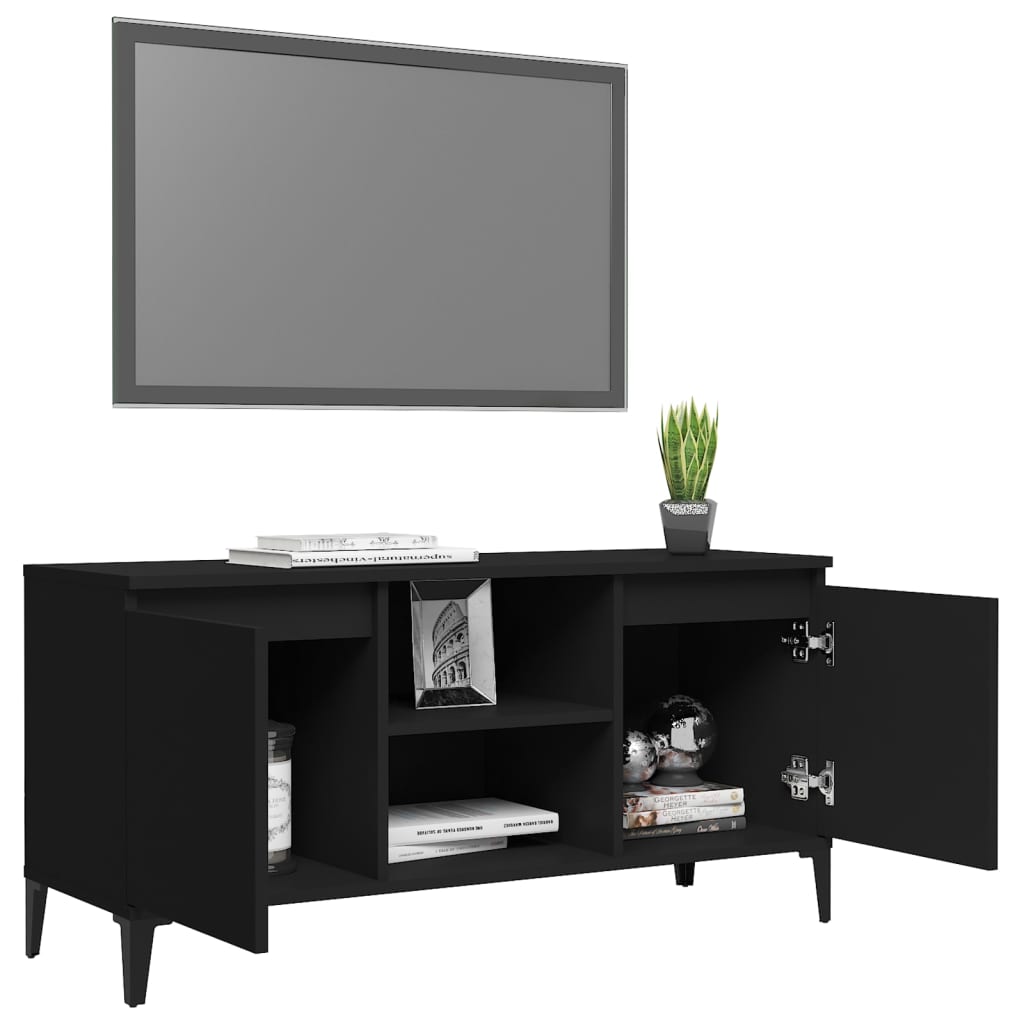 TV-taso metallijaloilla musta 103,5x35x50 cm - Sisustajankoti.fi