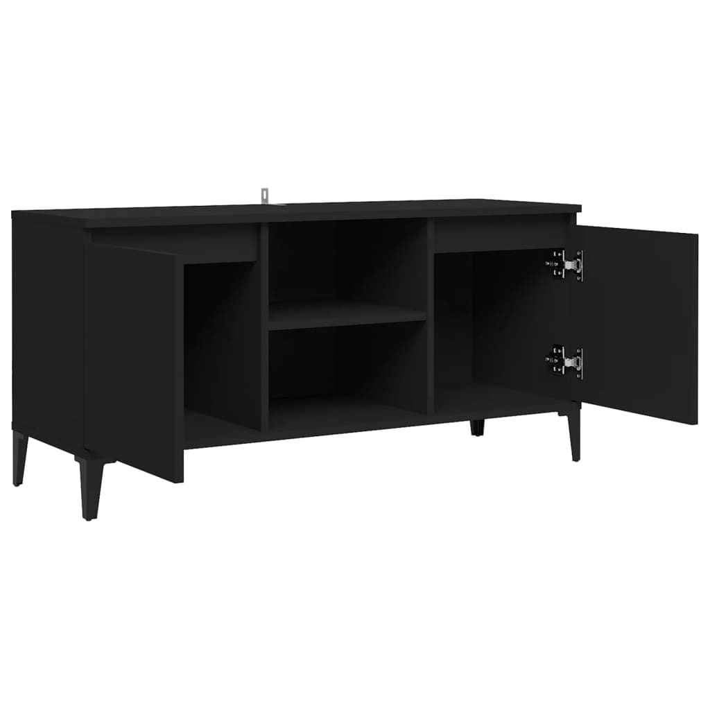TV-taso metallijaloilla musta 103,5x35x50 cm - Sisustajankoti.fi