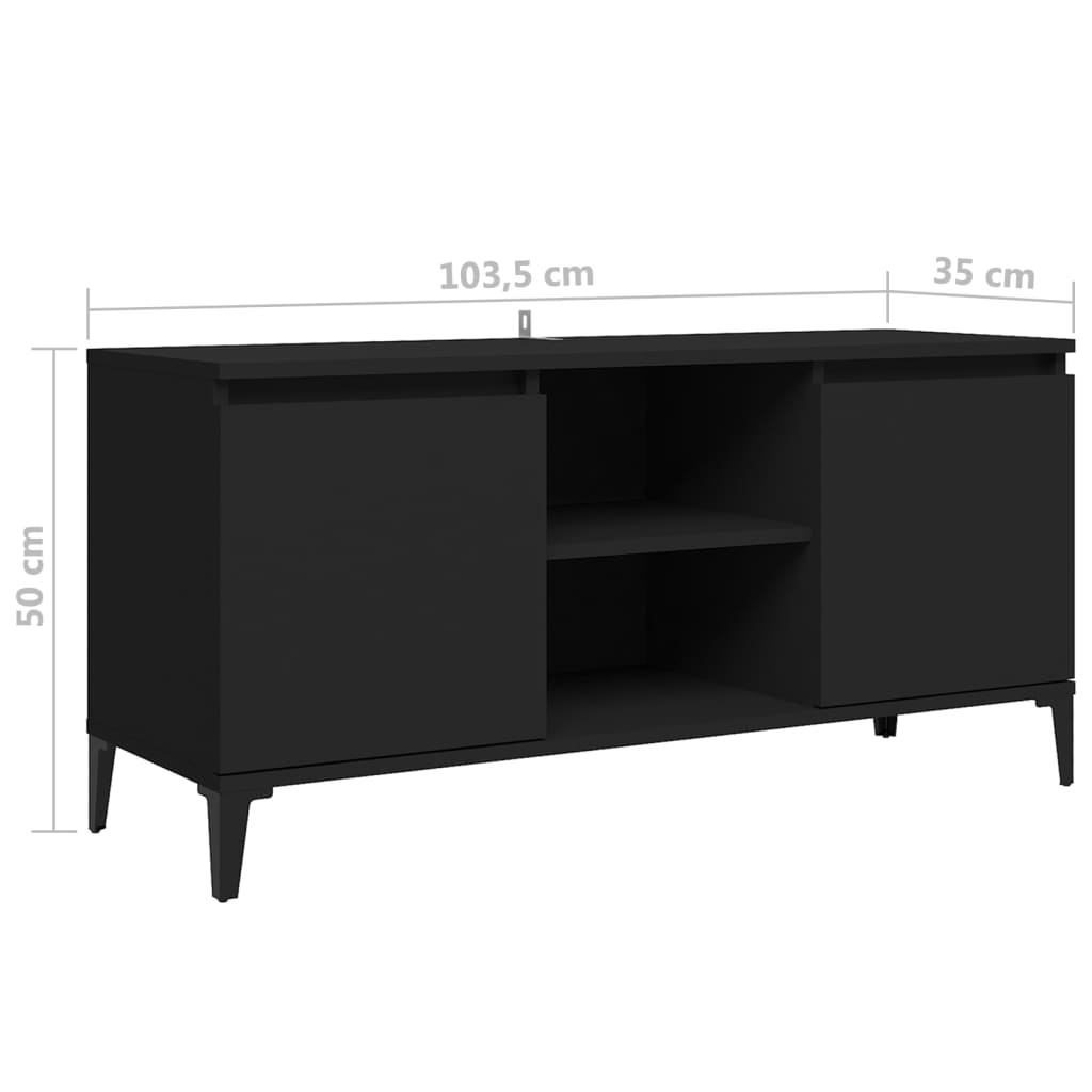 TV-taso metallijaloilla musta 103,5x35x50 cm - Sisustajankoti.fi