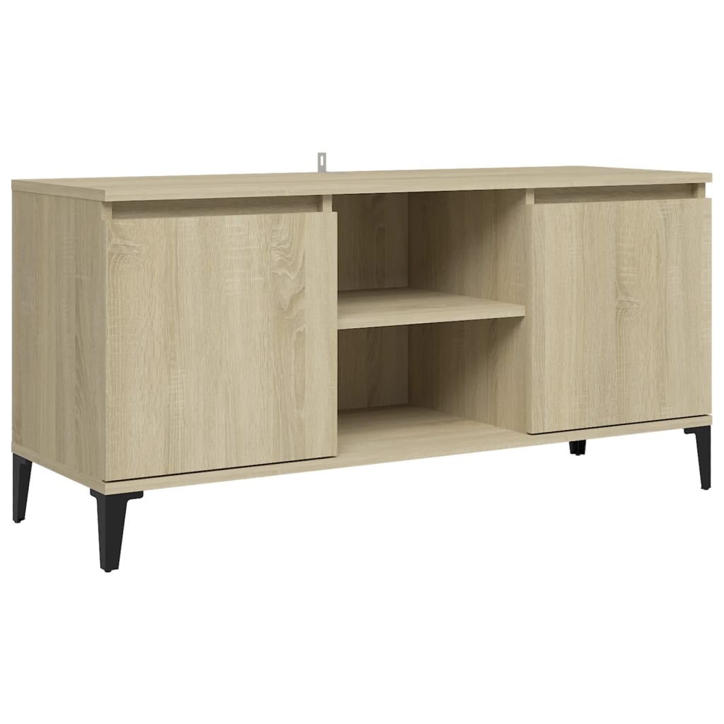 TV-taso metallijaloilla Sonoma-tammi 103,5x35x50 cm - Sisustajankoti.fi