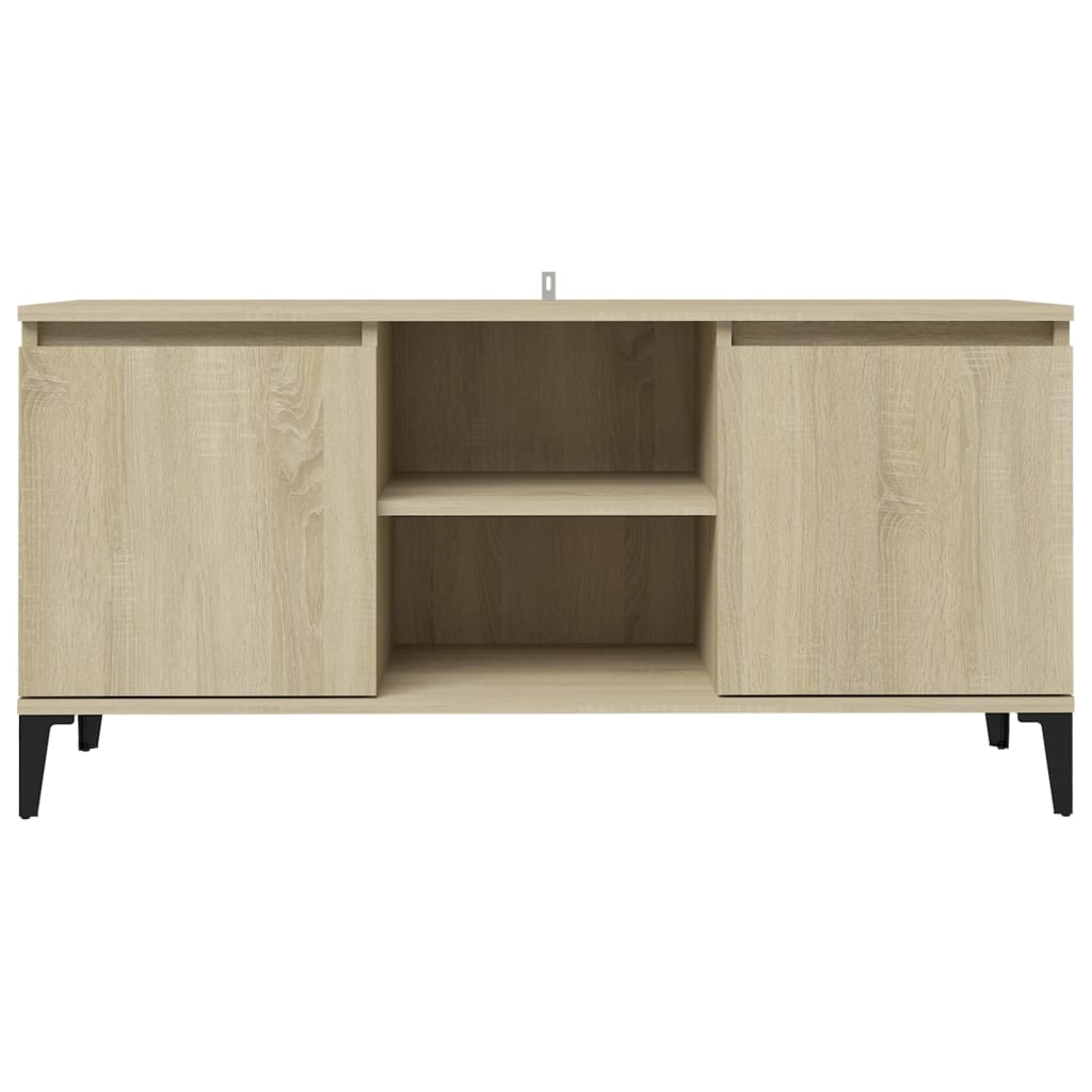 TV-taso metallijaloilla Sonoma-tammi 103,5x35x50 cm - Sisustajankoti.fi