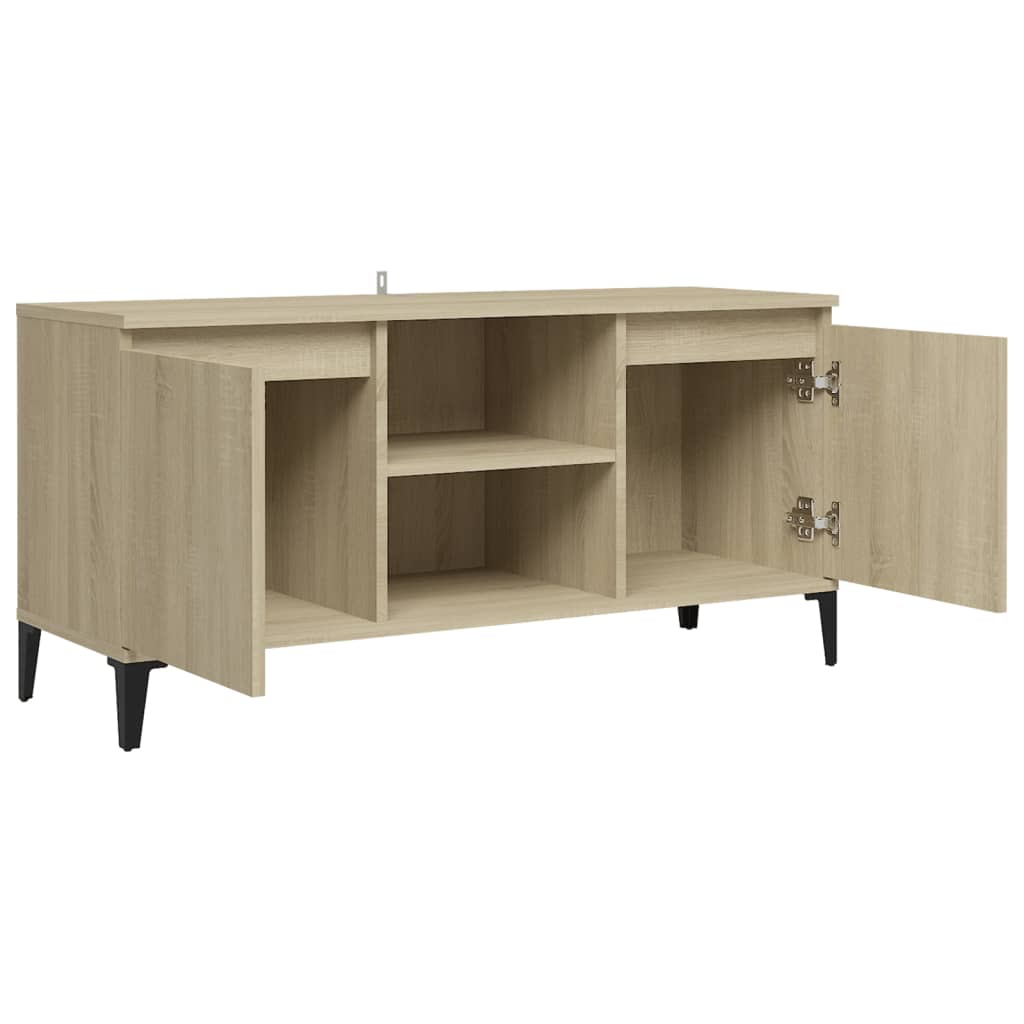 TV-taso metallijaloilla Sonoma-tammi 103,5x35x50 cm - Sisustajankoti.fi