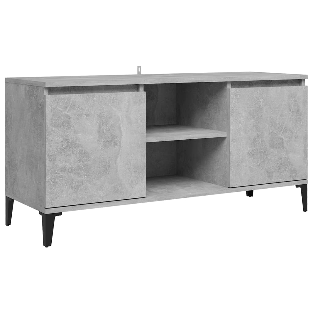 TV-taso metallijaloilla betoninharmaa 103,5x35x50 cm - Sisustajankoti.fi