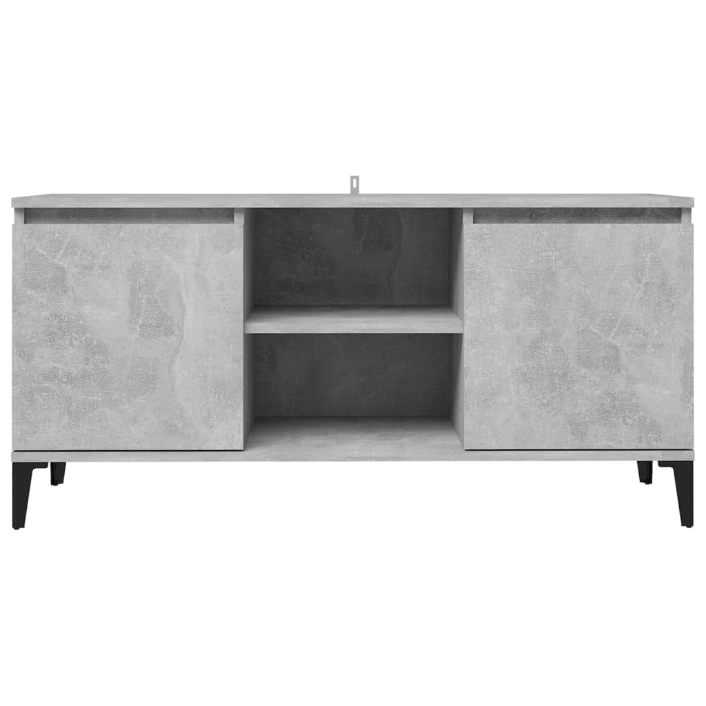 TV-taso metallijaloilla betoninharmaa 103,5x35x50 cm - Sisustajankoti.fi