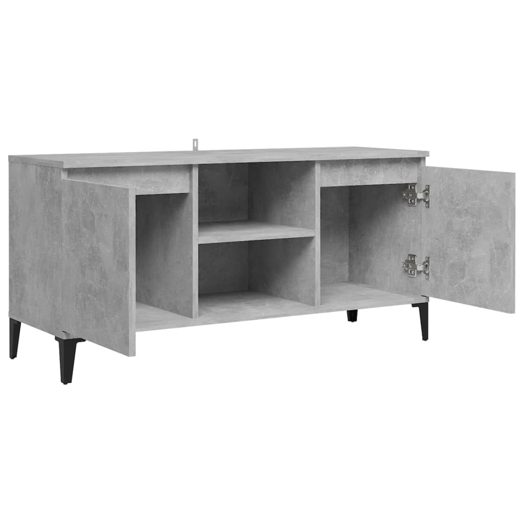 TV-taso metallijaloilla betoninharmaa 103,5x35x50 cm - Sisustajankoti.fi