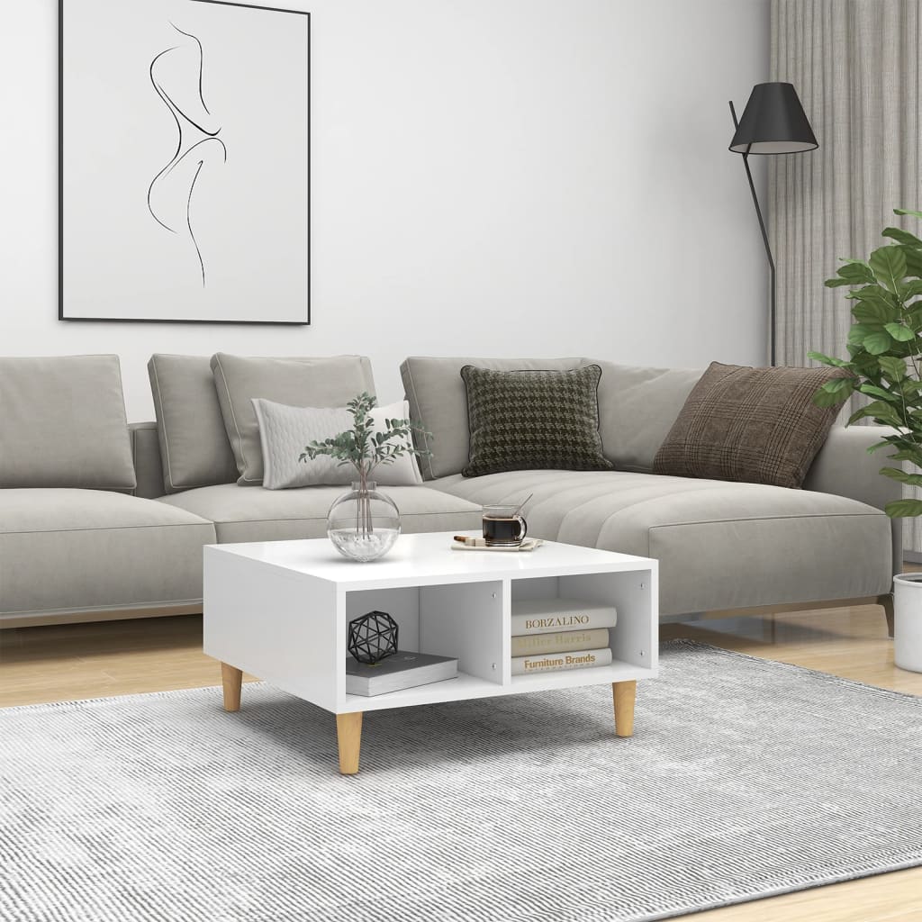 Sohvapöytä valkoinen 60x60x30 cm lastulevy - Sisustajankoti.fi