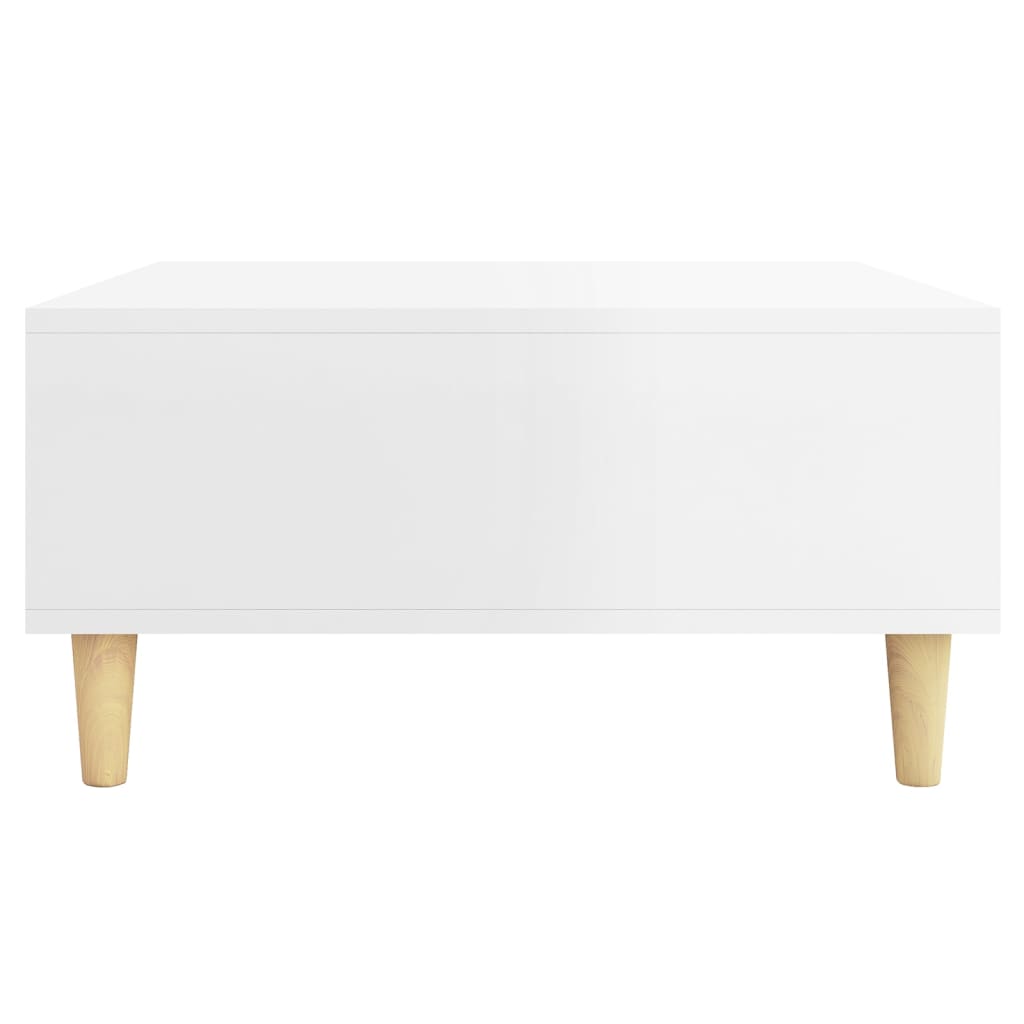 Sohvapöytä korkeakiilto valkoinen 60x60x30 cm lastulevy - Sisustajankoti.fi