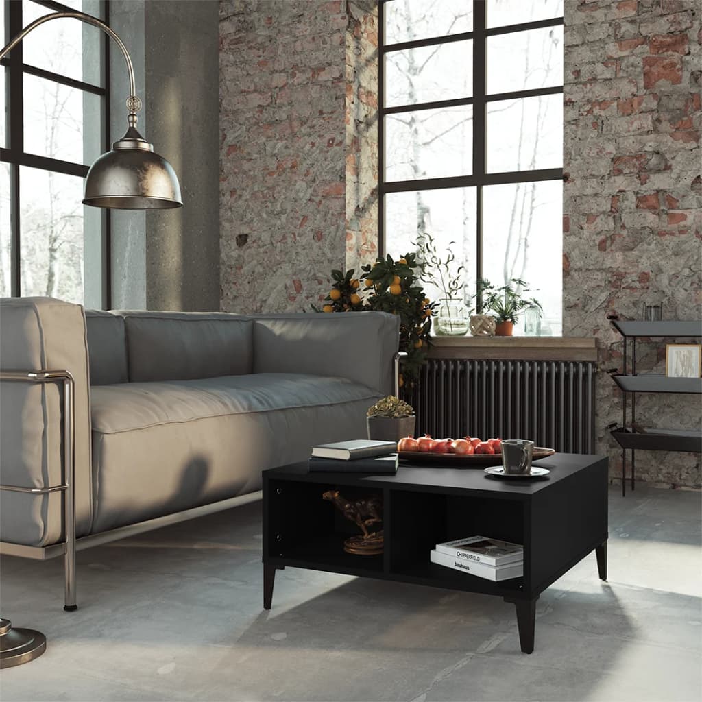 Sohvapöytä musta 60x60x30 cm lastulevy - Sisustajankoti.fi