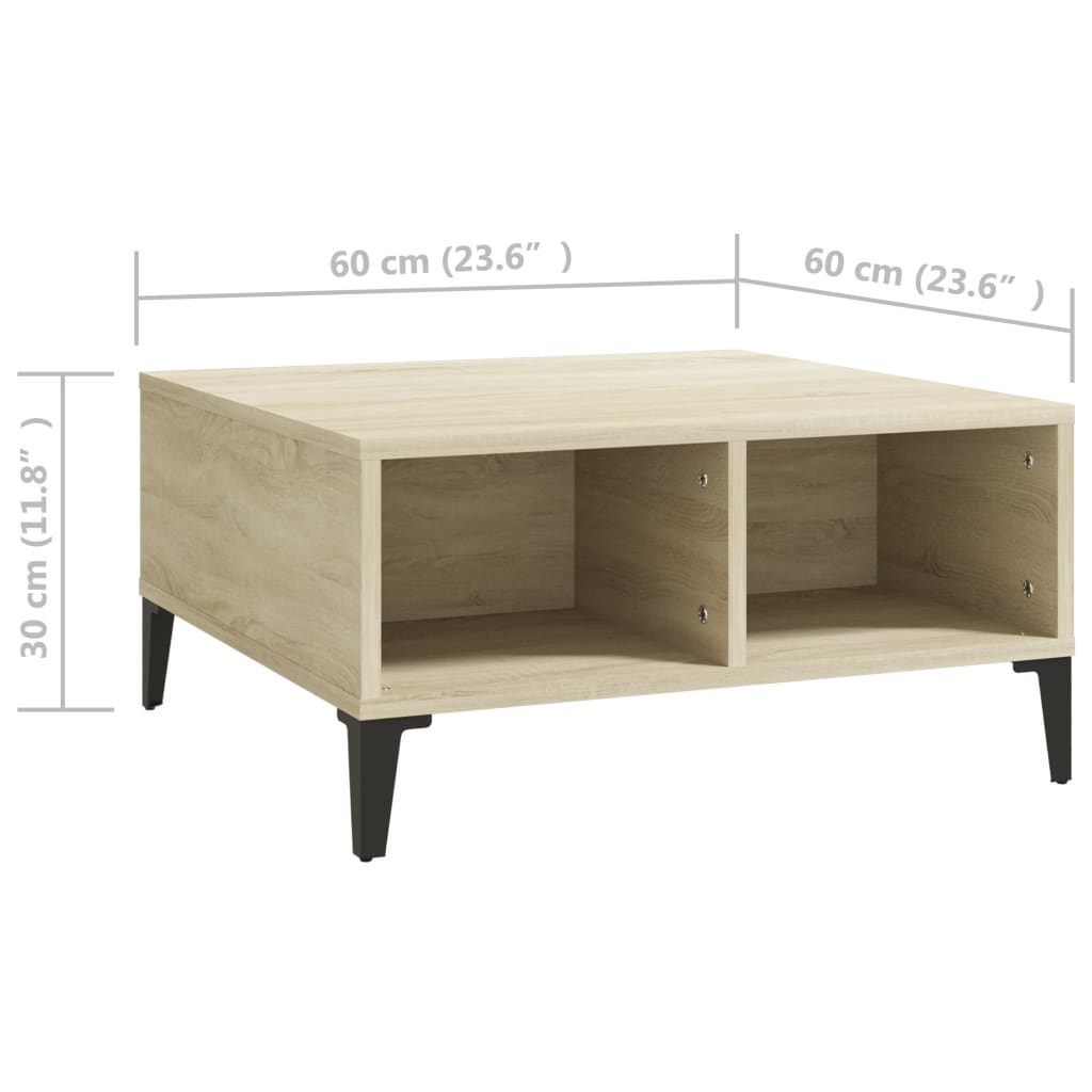 Sohvapöytä Sonoma-tammi 60x60x30 cm lastulevy - Sisustajankoti.fi