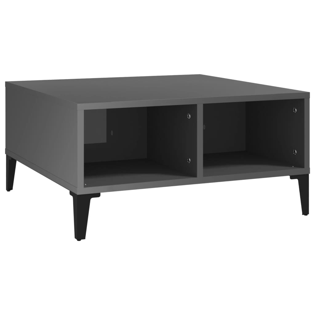 Sohvapöytä korkeakiilto harmaa 60x60x30 cm lastulevy - Sisustajankoti.fi