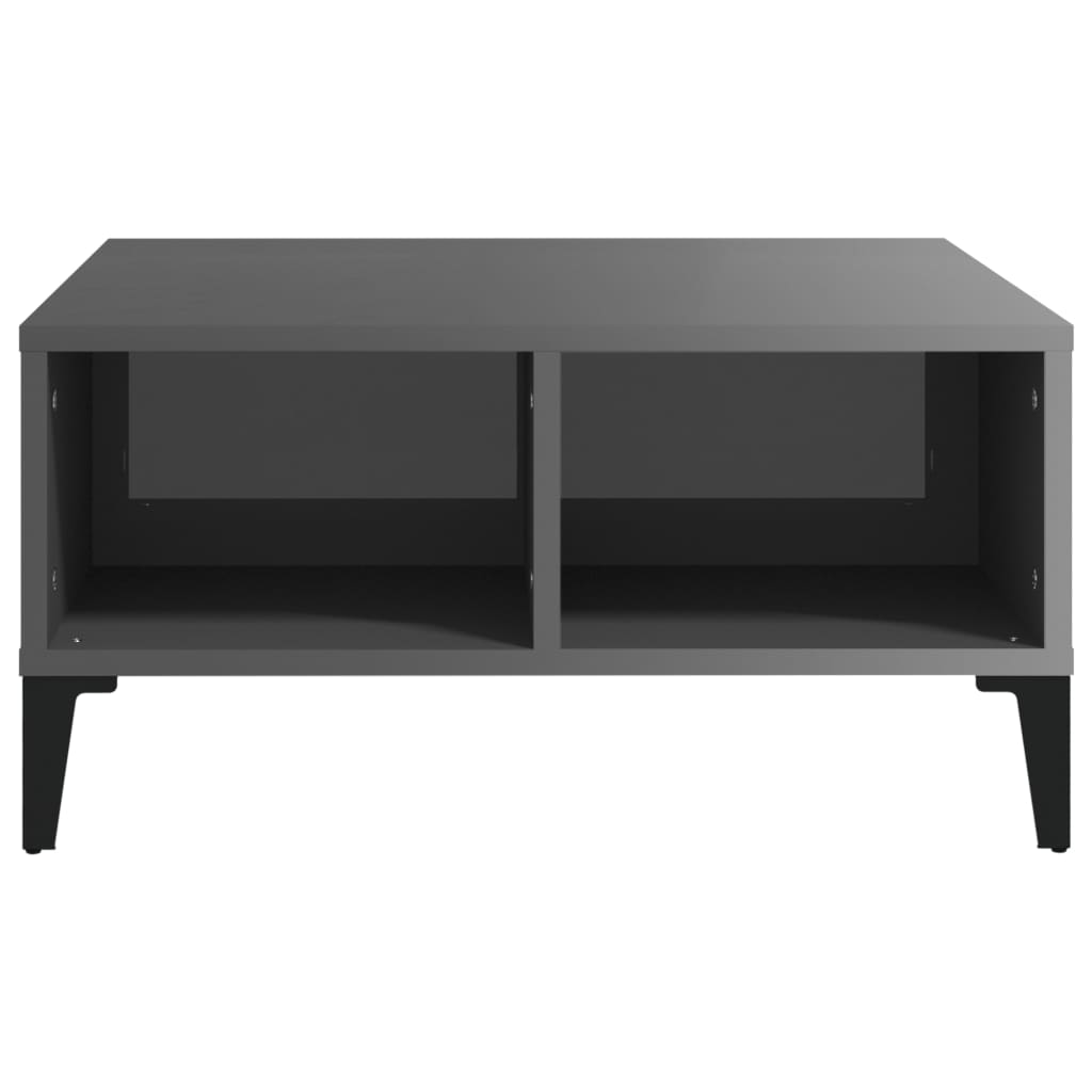 Sohvapöytä korkeakiilto harmaa 60x60x30 cm lastulevy - Sisustajankoti.fi