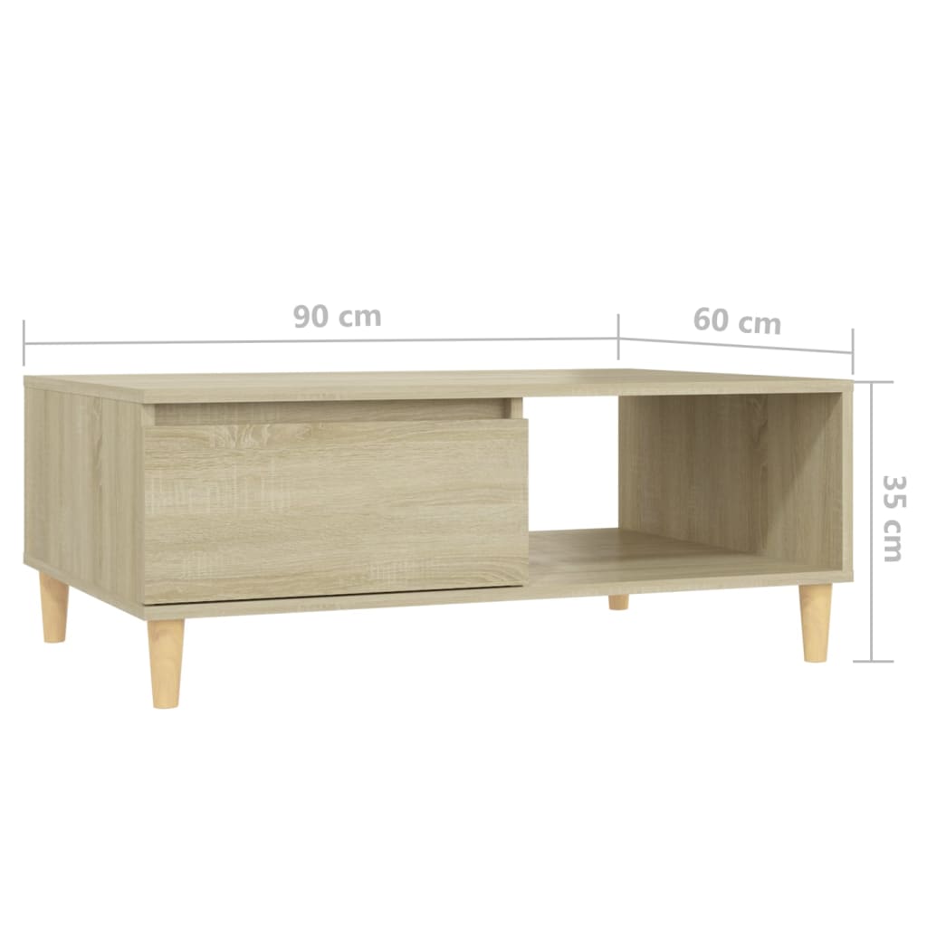 Sohvapöytä Sonoma-tammi 90x60x35 cm lastulevy - Sisustajankoti.fi