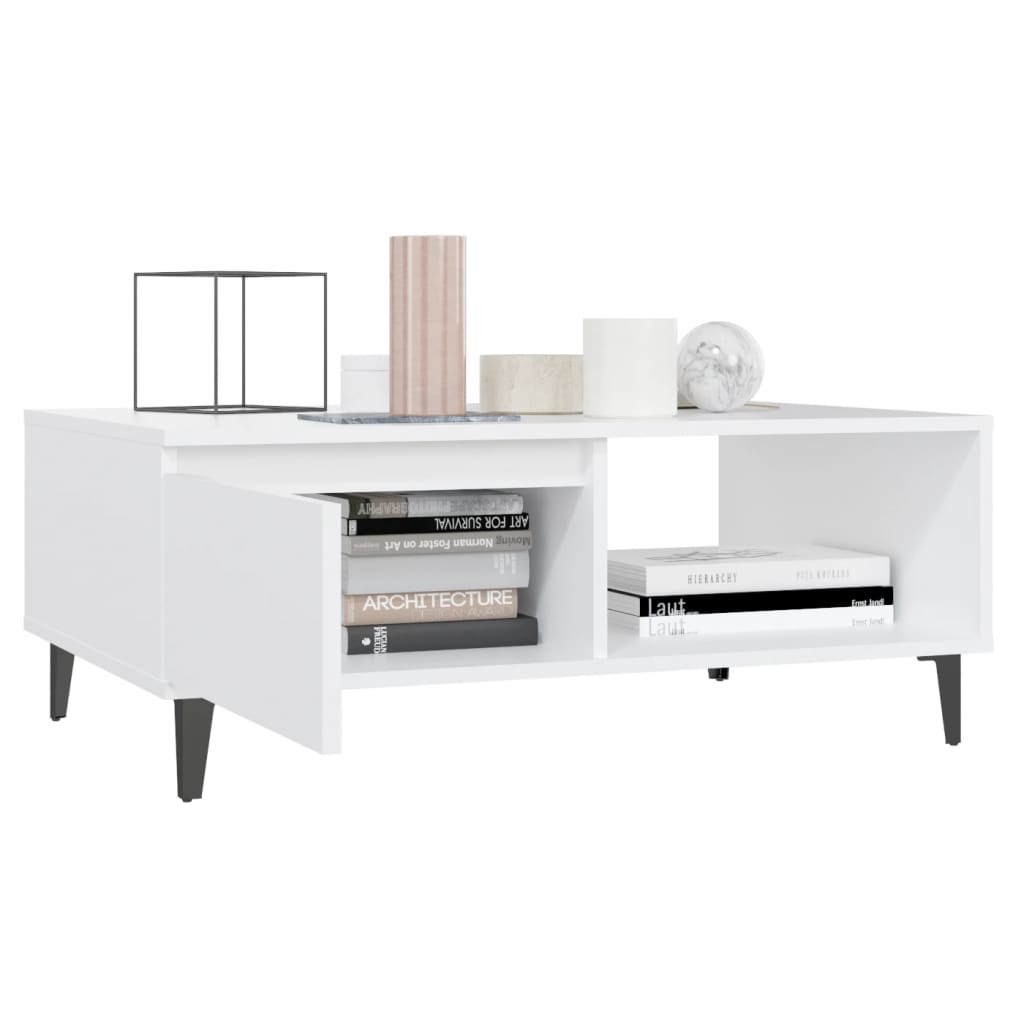 Sohvapöytä valkoinen 90x60x35 cm lastulevy - Sisustajankoti.fi