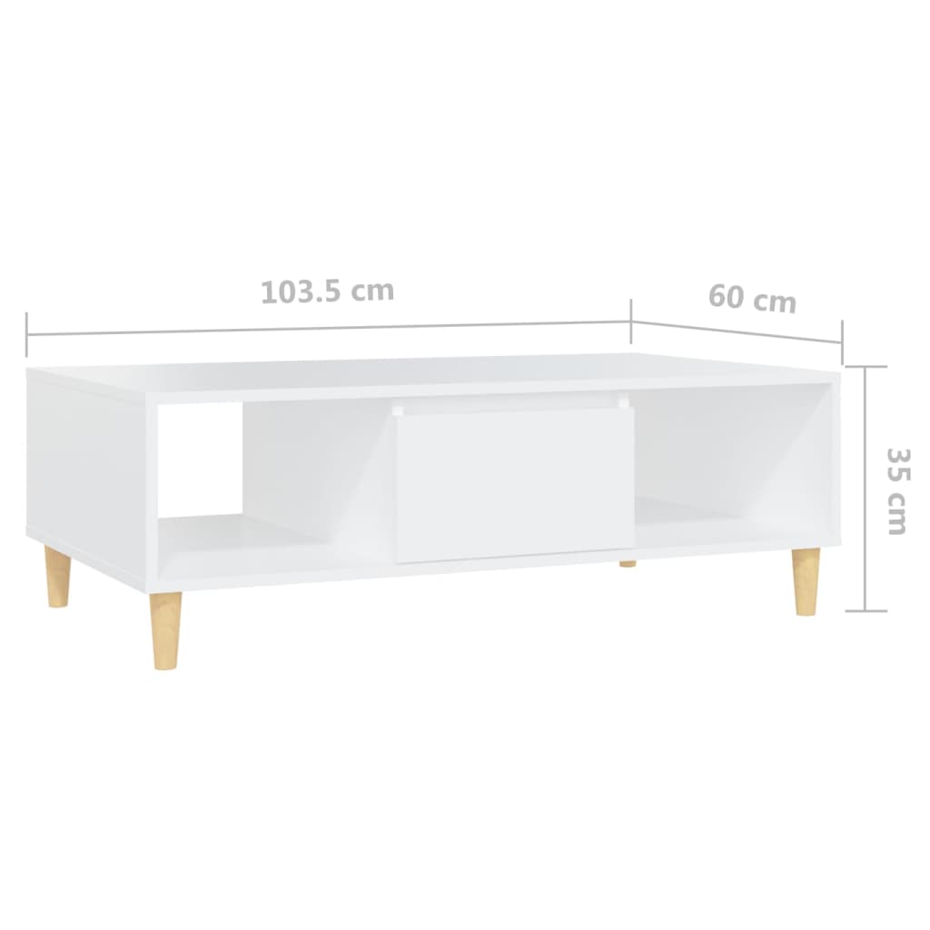 Sohvapöytä valkoinen 103,5x60x35 cm lastulevy - Sisustajankoti.fi