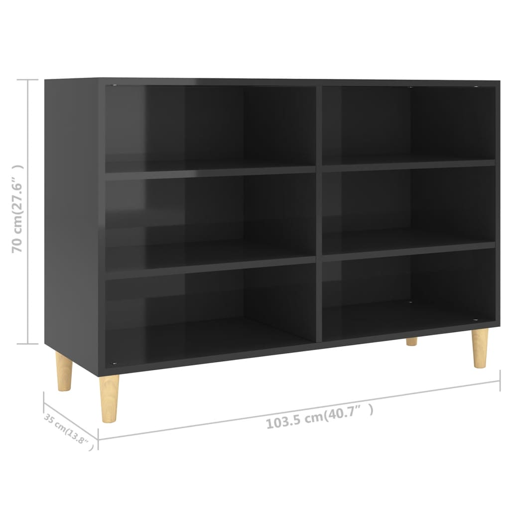 Senkki korkeakiilto musta 103,5x35x70 cm lastulevy - Sisustajankoti.fi