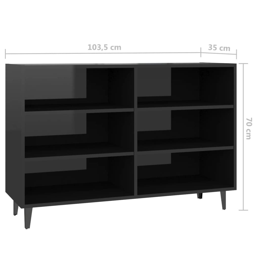 Senkki korkeakiilto musta 103,5x35x70 cm lastulevy - Sisustajankoti.fi