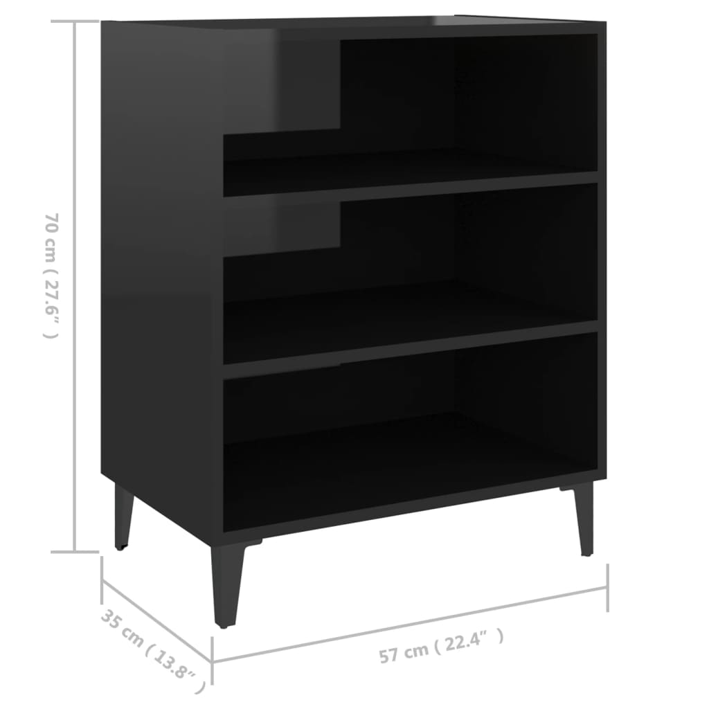 Senkki korkeakiilto musta 57x35x70 cm lastulevy - Sisustajankoti.fi