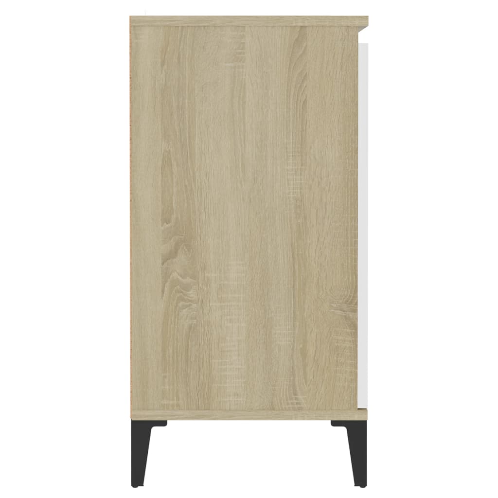 Senkki valkoinen ja Sonoma-tammi 60x35x70 cm - Sisustajankoti.fi