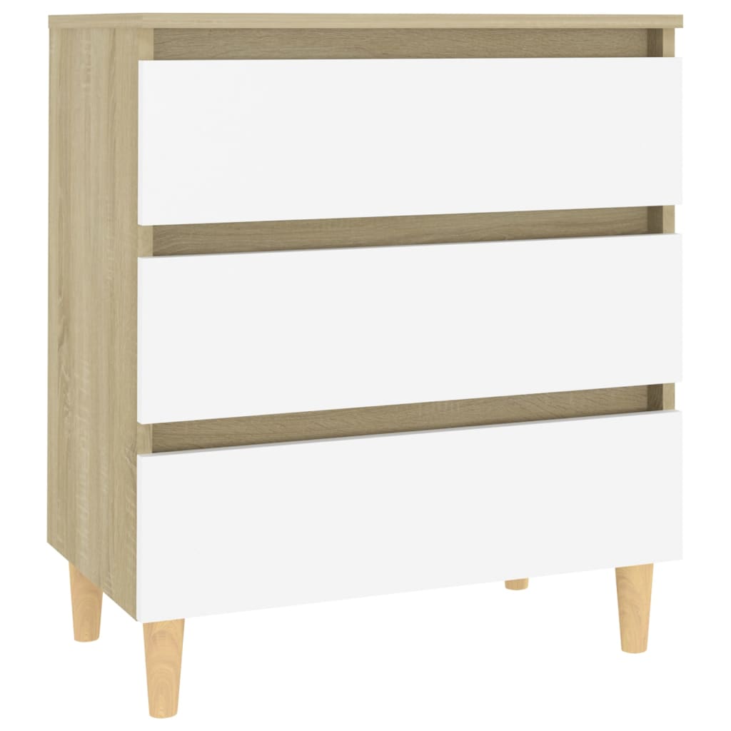 Senkki valkoinen ja Sonoma-tammi 60x35x69 cm lastulevy - Sisustajankoti.fi