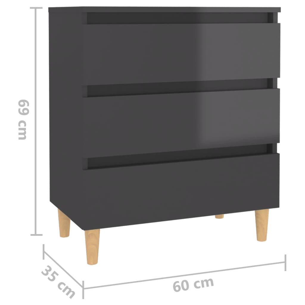 Senkki korkeakiilto harmaa 60x35x69 cm lastulevy - Sisustajankoti.fi