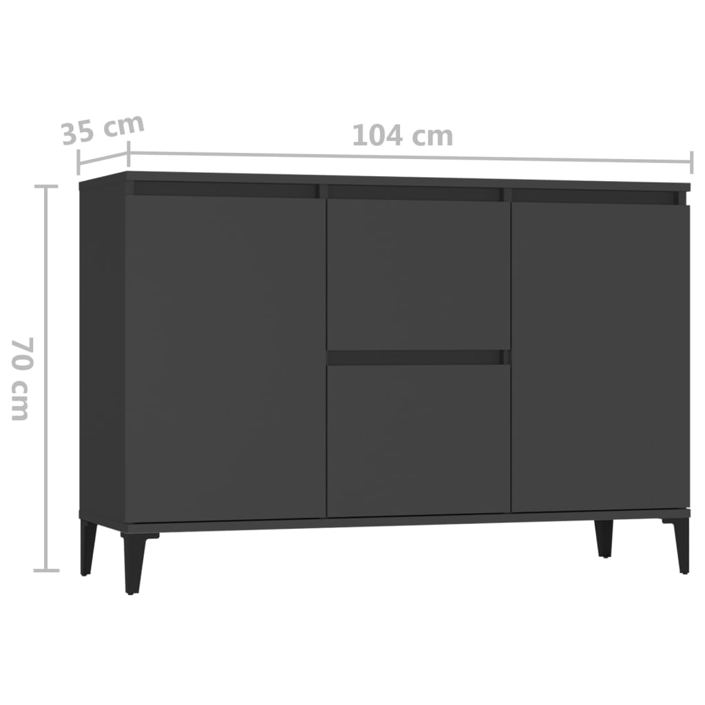 Senkki harmaa 104x35x70 cm lastulevy - Sisustajankoti.fi