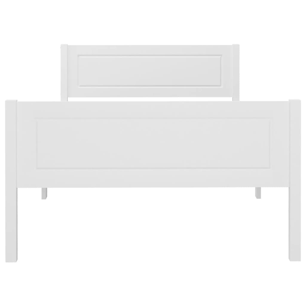 Sängynrunko täysi mänty valkoinen 100x200 cm - Sisustajankoti.fi